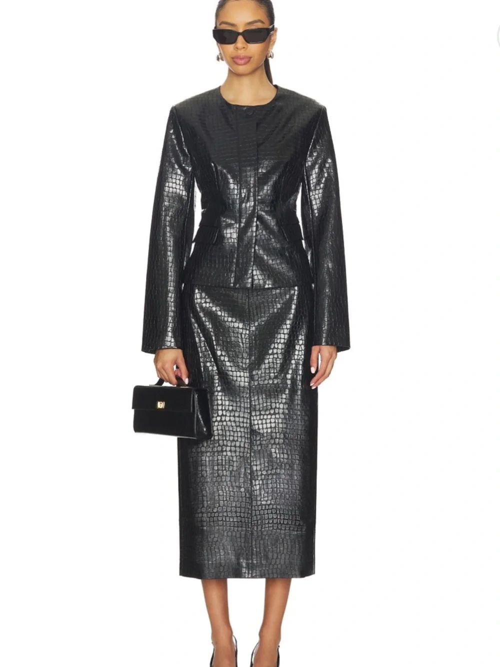 L’academie Alisson Midi Skirt in Black - Picture 1 of 8
